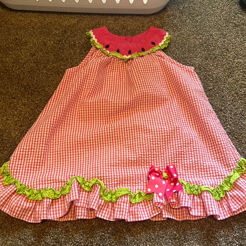 Vintage looking watermelon & lady bug dress